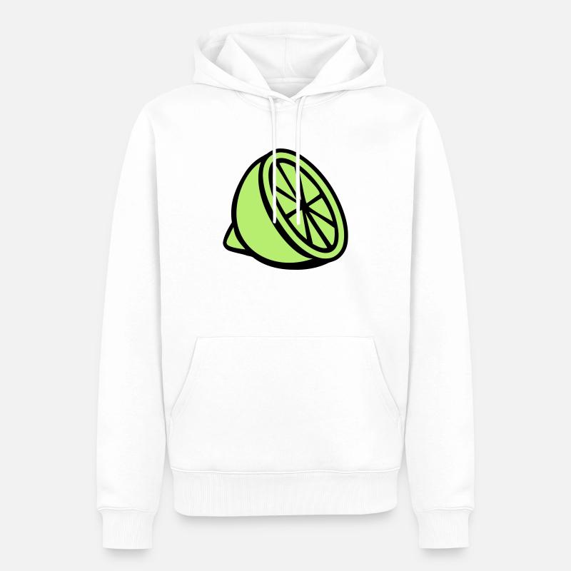 Lime - Sweat à capuche Premium bio Homme - blanc