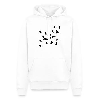 Oiseaux - Sweat à capuche Premium bio Homme - blanc - Devant - Nico (187cm)