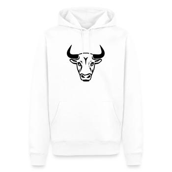 Stier - Männer Premium Bio Hoodie - Weiß - Vorne - Nico (187cm)