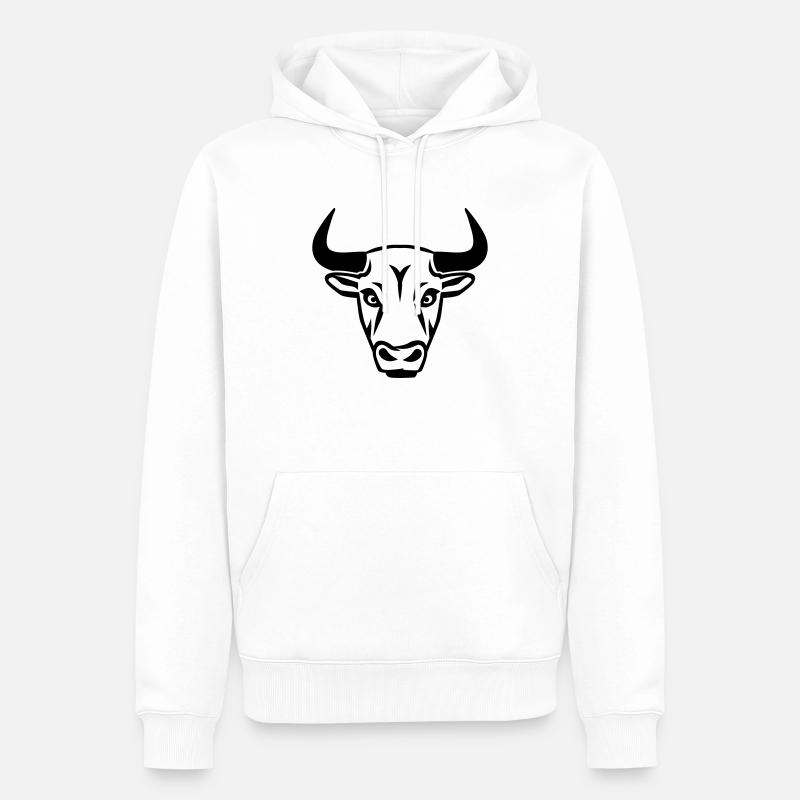 Taureau - Sweat à capuche Premium bio Homme - blanc