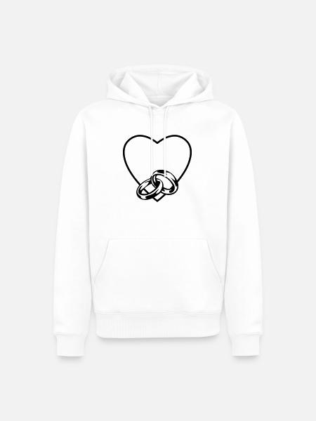Ehe Herz glück ringe - Männer Premium Bio Hoodie - Weiß