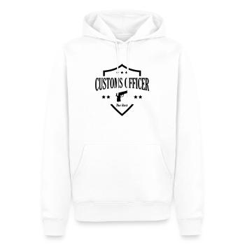 Douanier / Douane / Douanière / Police / Frontière - Sweat à capuche Premium bio Homme - blanc - Devant - Nico (187cm)