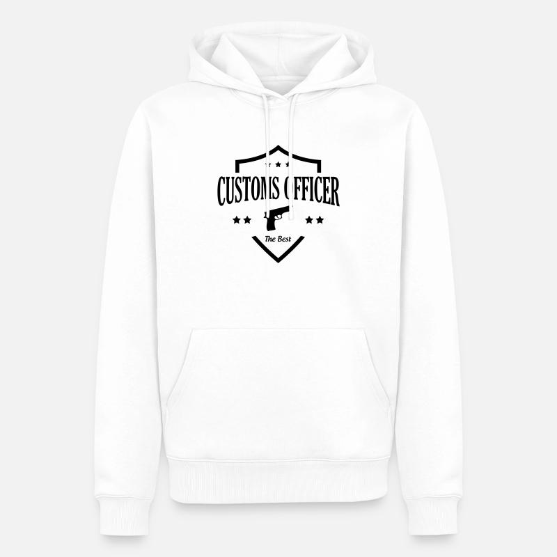 Douanier / Douane / Douanière / Police / Frontière - Sweat à capuche Premium bio Homme - blanc