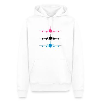 flugzeug silhouette landung fahrwerk abheben muste - Männer Premium Bio Hoodie - Weiß - Vorne - Nico (187cm)