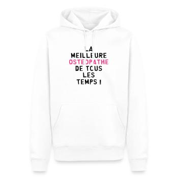 Ostéopathe / Ostéopathie / Masseur / Kiné / Ostéo - Sweat à capuche Premium bio Homme - blanc - Devant - Nico (187cm)