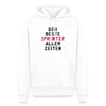 Leichtathletik / Sprint / Sprinter / Sprinterin - Männer Premium Bio Hoodie - Weiß - Vorne - Nico (187cm)