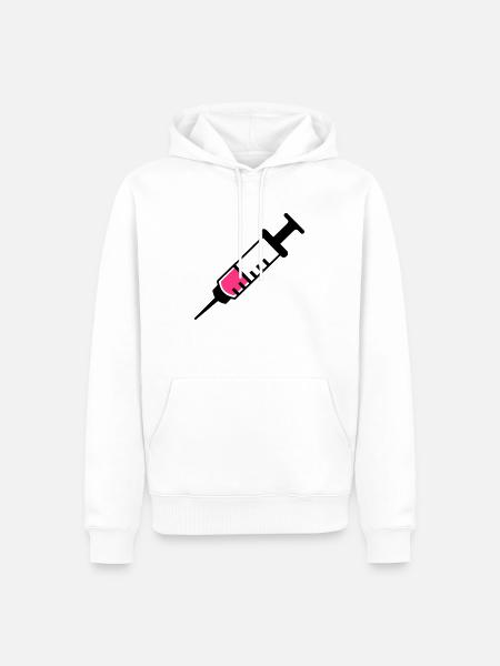 Spritze - Männer Premium Bio Hoodie - Weiß