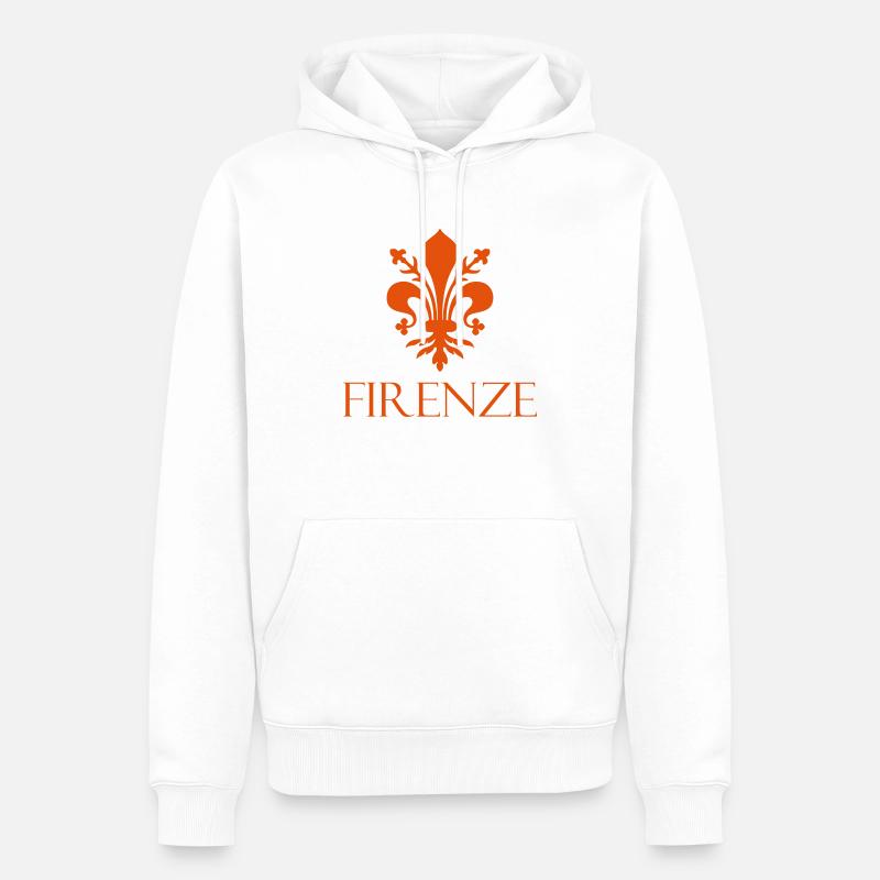 firenze fleur de lys - Sweat à capuche Premium bio Homme - blanc