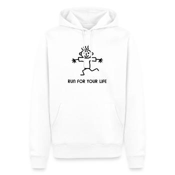 Strichmännchen run - Männer Premium Bio Hoodie - Weiß - Vorne - Nico (187cm)
