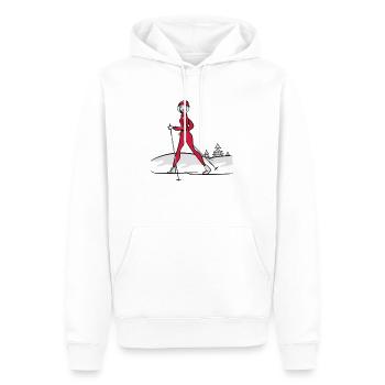Vacances d'hiver Skilanglauf le sport - Sweat à capuche Premium bio Homme - blanc - Devant - Nico (187cm)