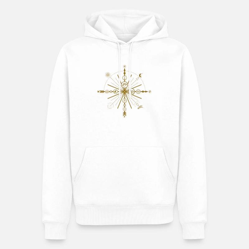 Pfeile (Kompass) 01 - Männer Premium Bio Hoodie - Weiß