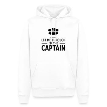 let me through i'm the captain - Männer Premium Bio Hoodie - Weiß - Vorne - Nico (187cm)