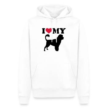 Portugiesischer Wasserhund - Männer Premium Bio Hoodie - Weiß - Vorne - Nico (187cm)