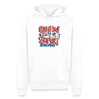 Born to be super hero gift idea - Men’s Premium Organic Hoodie - white - Front - Nico (187cm)
