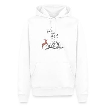 Berg aufi Wandern Tracht - Männer Premium Bio Hoodie - Weiß - Vorne - Nico (187cm)