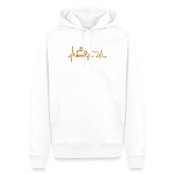 Café café café café cadeau caféine - Sweat à capuche Premium bio Homme - blanc - Devant - Nico (187cm)
