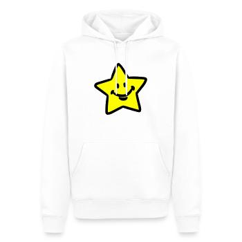 Étoile / Visage d’étoile - Sweat à capuche Premium bio Homme - blanc - Devant - Nico (187cm)