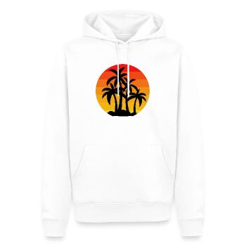 Palms Vintage Sunset Retro - Men’s Premium Organic Hoodie - white - Front - Nico (187cm)