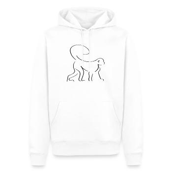 Monkey Line Art - Minimaliste - Sweat à capuche Premium bio Homme - blanc - Devant - Nico (187cm)