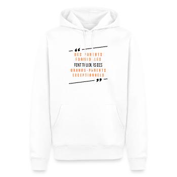les parents formidables font toujours - Sweat à capuche Premium bio Homme - blanc - Devant - Nico (187cm)