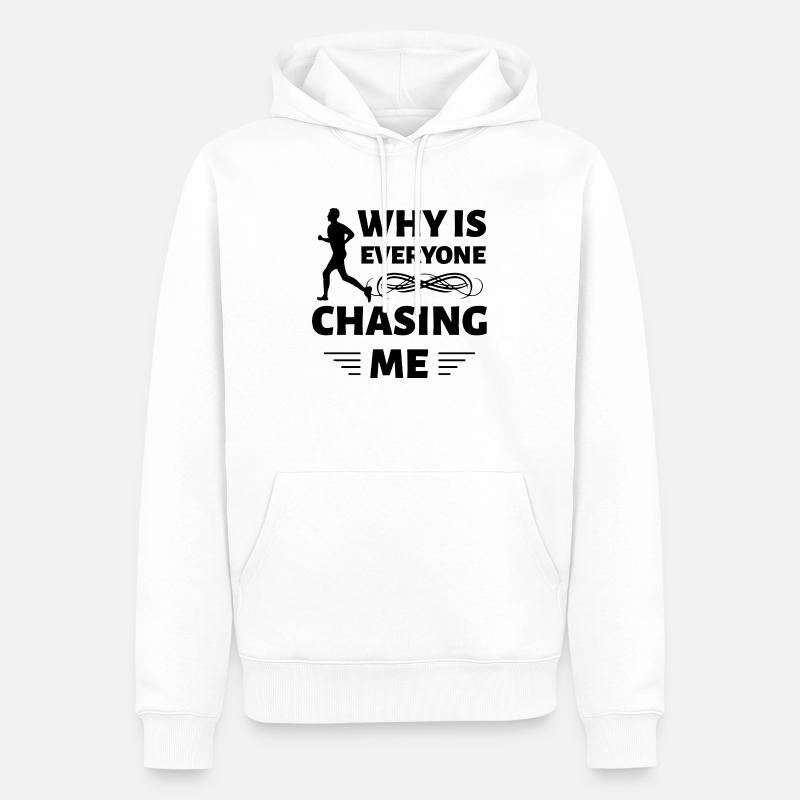 Course de marathon - Sweat à capuche Premium bio Homme - blanc