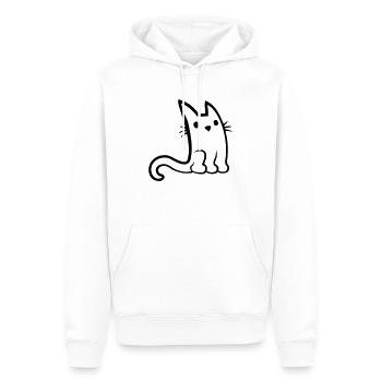 Little cute sitting cat - Men’s Premium Organic Hoodie - white - Front - Nico (187cm)