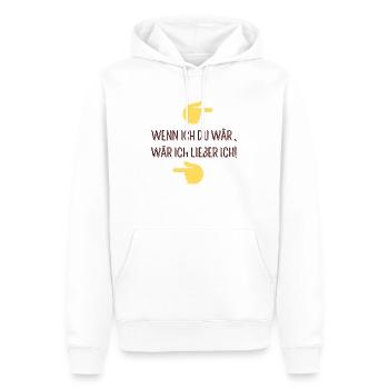 WENN ICH DU WÄR WÄR ICH LIEBER ICH - Männer Premium Bio Hoodie - Weiß - Vorne - Nico (187cm)