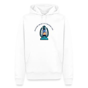 Discover the Way to Peaceful Life 2 - Männer Premium Bio Hoodie - Weiß - Vorne - Nico (187cm)