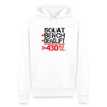 Powerlifting 430 kg Club Member - Männer Premium Bio Hoodie - Weiß - Vorne - Nico (187cm)