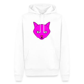 Katze Pink - Männer Premium Bio Hoodie - Weiß - Vorne - Nico (187cm)