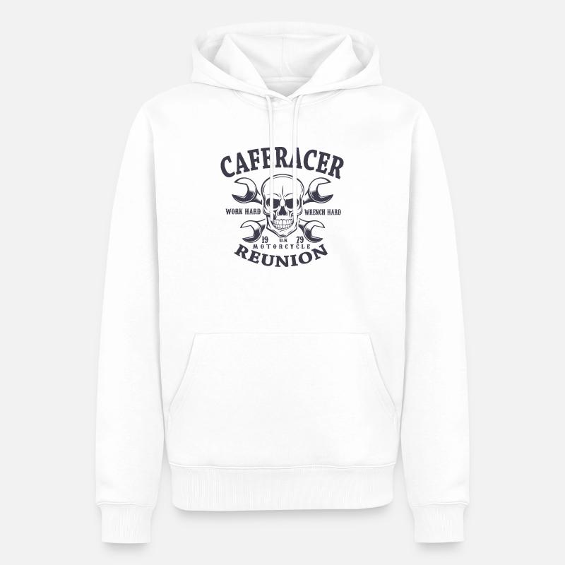 Vintage. - Sweat à capuche Premium bio Homme - blanc
