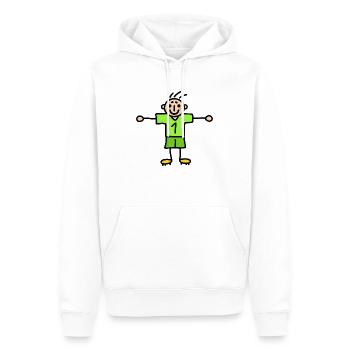Gardien de but numéro un - Gardien de but - Handball Football - Sweat à capuche Premium bio Homme - blanc - Devant - Nico (187cm)
