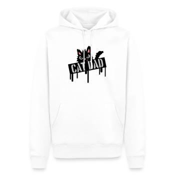 Katzen Vater Stempel Logo - Männer Premium Bio Hoodie - Weiß - Vorne - Nico (187cm)