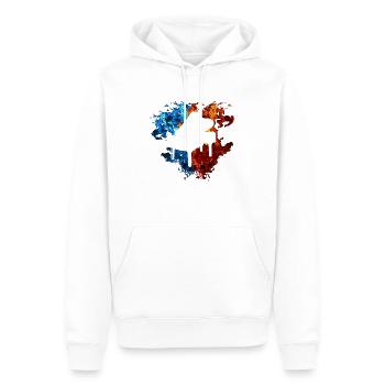 Piano Red Blue Fire Musical Instrument Fire Art - Men’s Premium Organic Hoodie - white - Front - Nico (187cm)