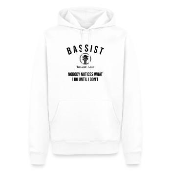 Bassiste personne ne remarque ce que je fais - Sweat à capuche Premium bio Homme - blanc - Devant - Nico (187cm)