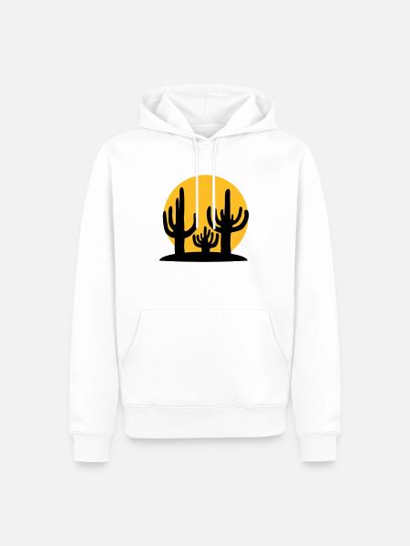 Silhouette Sun 3 Cacti - Men’s Premium Organic Hoodie - white