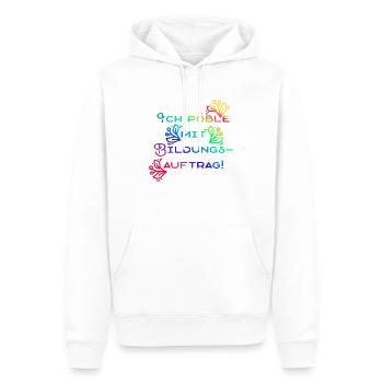 Der blumige Bildungsauftrag - Männer Premium Bio Hoodie - Weiß - Vorne - Nico (187cm)