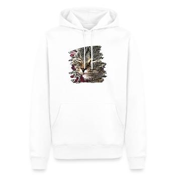Katzengesicht 6 - Männer Premium Bio Hoodie - Weiß - Vorne - Nico (187cm)