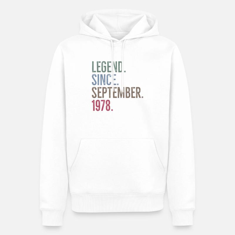 Legende seit September 1978 - Männer Premium Bio Hoodie - Weiß