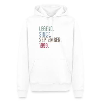 Légende depuis septembre 1999 - Sweat à capuche Premium bio Homme - blanc - Devant - Nico (187cm)