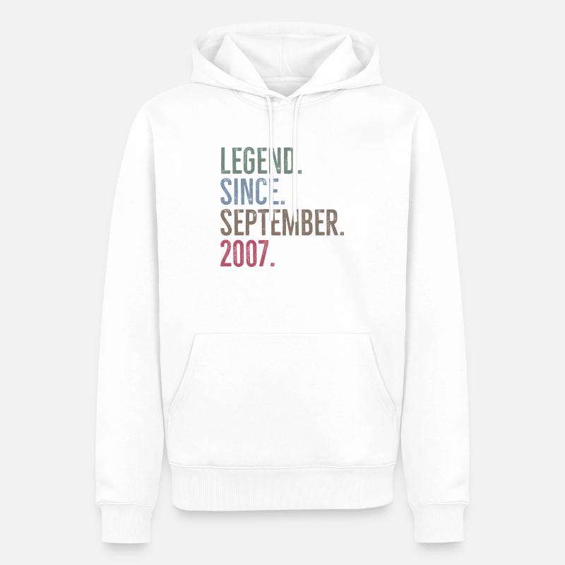 Legende seit September 2007 - Männer Premium Bio Hoodie - Weiß