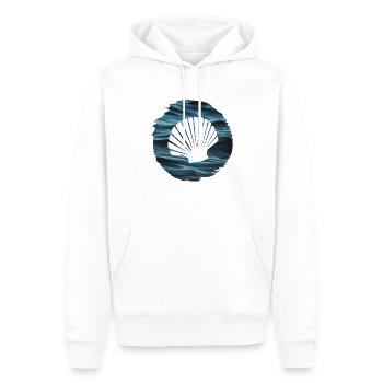 Plage d’eau de mer - Sweat à capuche Premium bio Homme - blanc - Devant - Nico (187cm)