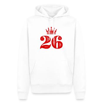 26 Zahl Krone - Männer Premium Bio Hoodie - Weiß - Vorne - Nico (187cm)