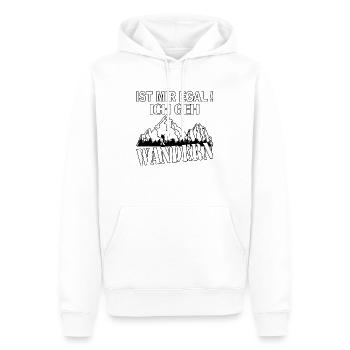 ist mir egal ich geh Wandern - Männer Premium Bio Hoodie - Weiß - Vorne - Nico (187cm)