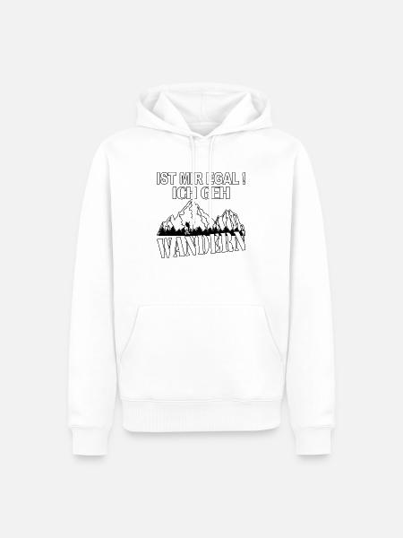 ist mir egal ich geh Wandern - Männer Premium Bio Hoodie - Weiß