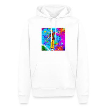 Garçon heureux - Sweat à capuche Premium bio Homme - blanc - Devant - Nico (187cm)