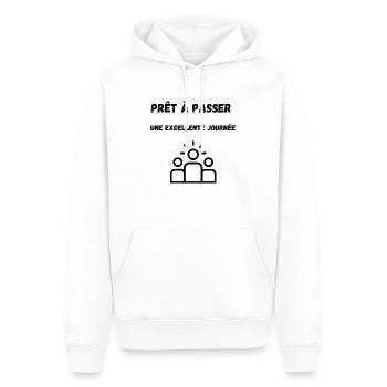 Positive T-shirt - Sweat à capuche Premium bio Homme - blanc - Devant - Nico (187cm)