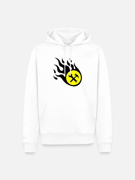 Craftsman Flame - Men’s Premium Organic Hoodie - white