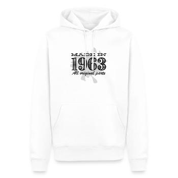 Hergestellt 1963 mit Originalteilen Talella. - Männer Premium Bio Hoodie - Weiß - Vorne - Nico (187cm)