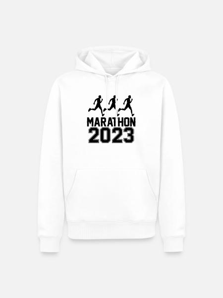 Marathon 2023 - Männer Premium Bio Hoodie - Weiß